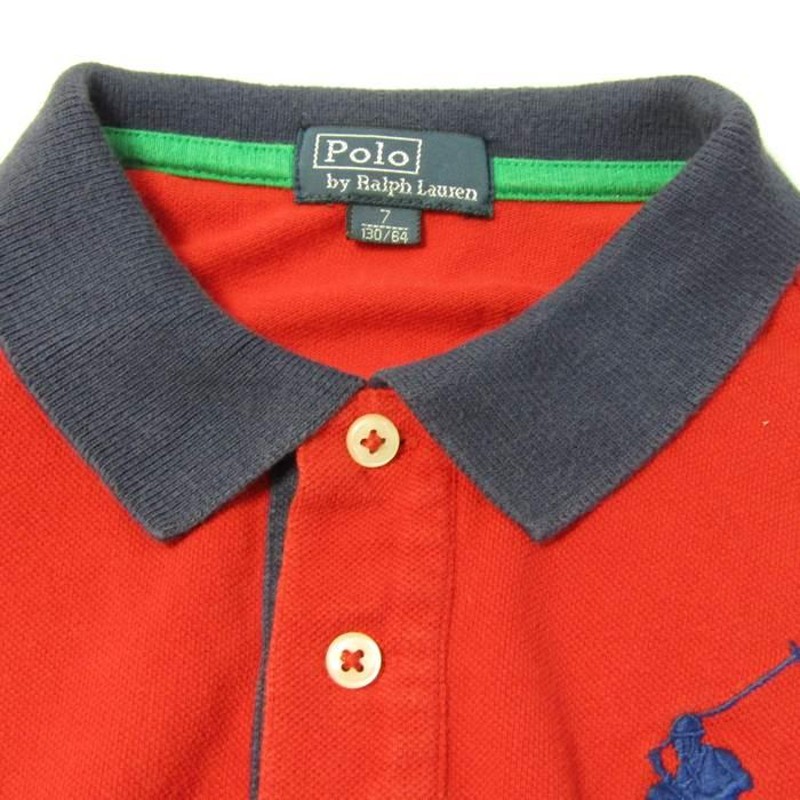 ポロバイラルフローレン 半袖ポロシャツ トップス ビッグポニーロゴ キッズ 男の子用 7/130/64サイズ レッド Ralph Lauren |  LINEブランドカタログ