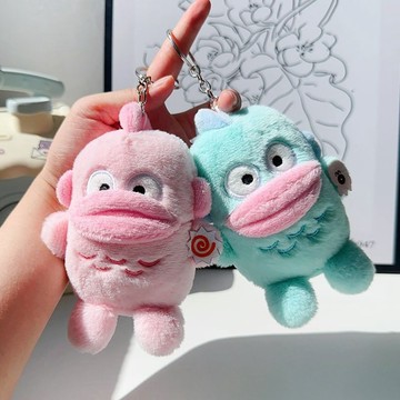 臺灣/✨ 公仔 小公仔 可愛醜魚毛絨公仔掛件日系少女心卡通人魚漢頓魚怪情侶包掛飾禮物