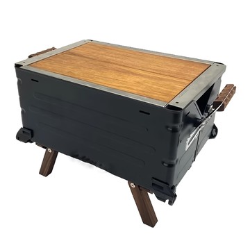 TNR 敞口鐵箱 25L 黑色 露營收納箱  1個