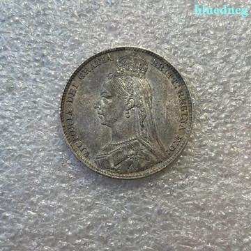 UNC歐洲光澤1891英國維多利亞1先令銀幣12368