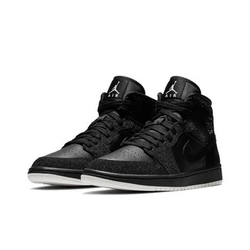 Nike Air Jordan 1 Mid 星空 黑 亮片 運動鞋 休閒鞋 女鞋 BQ6472-001