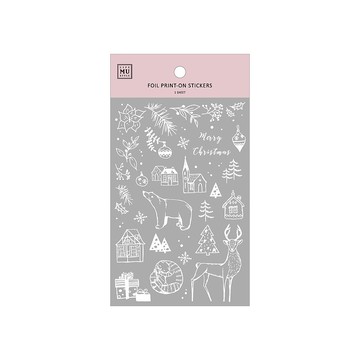 【箔色轉印貼】聖誕限定-銀箔01-銀雪聖誕夜 | 銀箔轉印 仿燙銀