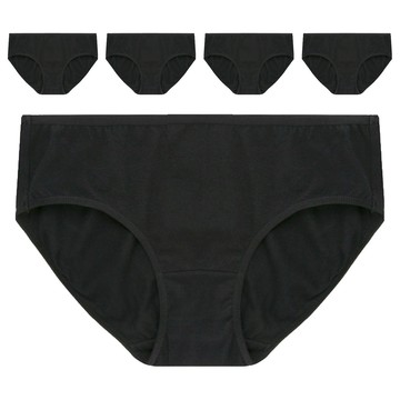 Base Alpha Essential 女性日常棉質彈性內褲 5件  95  黑色