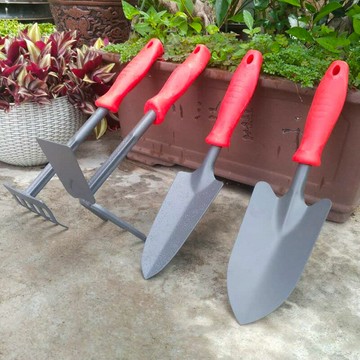 陽臺花盆種植種花挖土園藝工具橡膠鐵制品鏟子耙子鍬兩用鋤頭噴漆