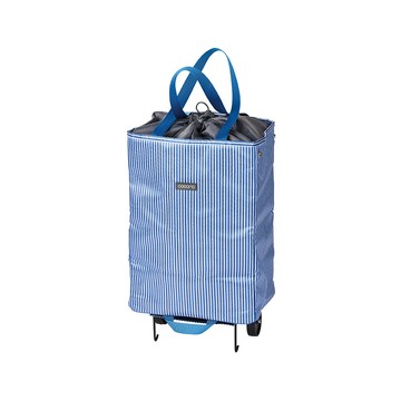 購物車/菜籃車 【日本cocoro】多功能條紋保溫保冷摺疊購物車-30L-多色可選