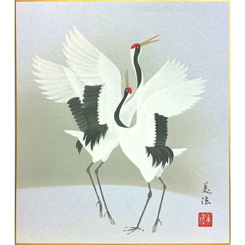 鶴 絵画 - 絵画/タペストリ