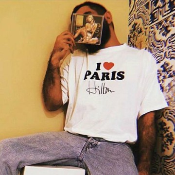 ins歐美街頭潮牌I LOVE PARIS字母印花短袖t恤男女寬松純棉半袖潮