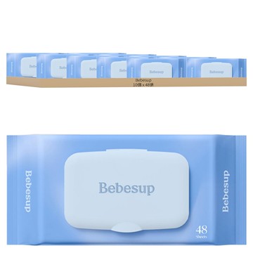 Bebesup 潔淨馬桶專用濕紙巾 蓋型  10個  55g  48張