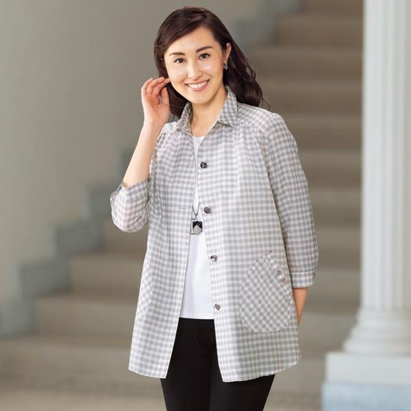 国産　新品　ミセス　ウール100% 織柄　ブラウス　ジャケット 012-13-30500.jpg