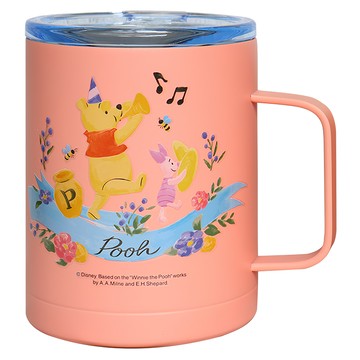 Disney 迪士尼 316不鏽鋼真空馬克杯 450ml 辦公杯  小熊維尼 粉色  1個