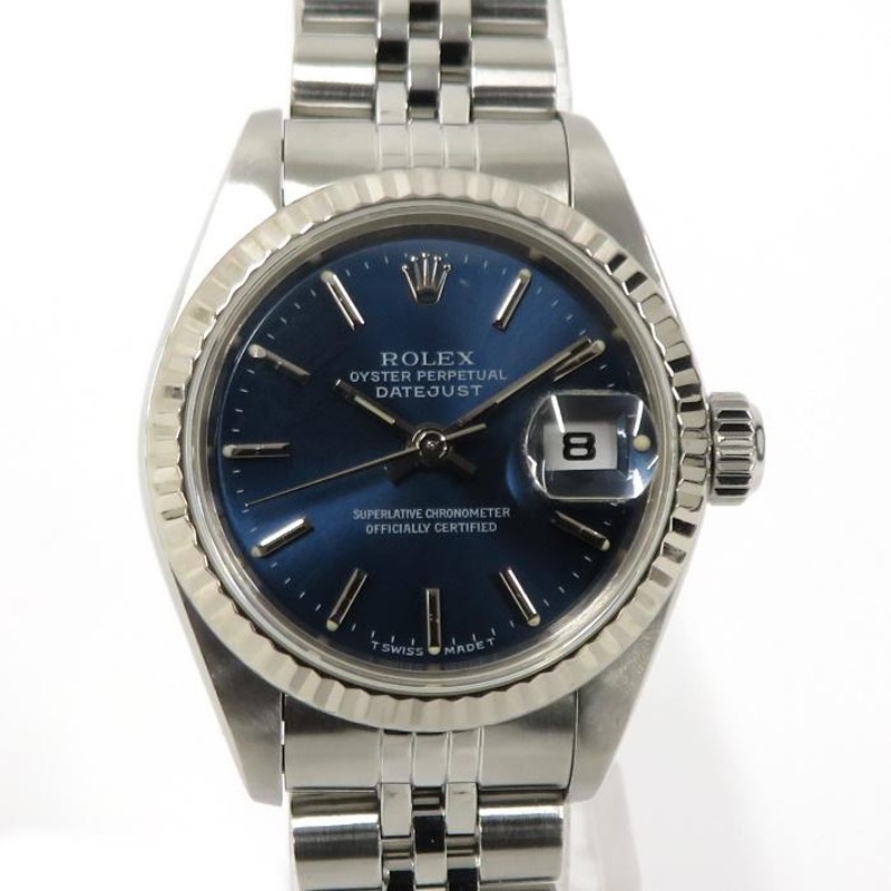 中古】ROLEX デイトジャスト 自動巻き SS ブルー文字盤 69174 U番 ...