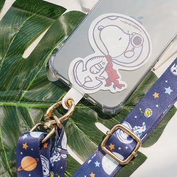 Snoopy 史努比 多功能手機夾片掛繩組 手機掛繩夾片 - 太空藍