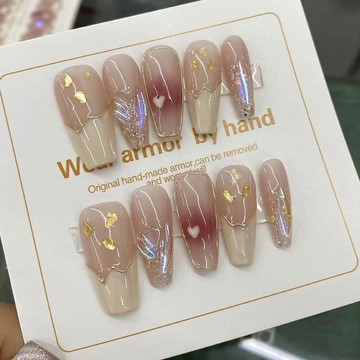 穿戴甲 美甲 腮红极光钻 2024新款手工甲 可拆卸美甲 美甲貼片 光療美甲 指甲貼 指甲貼片