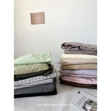 純色簡約100全棉純棉雙人單品床笠床罩單人單件床單被單床上用品