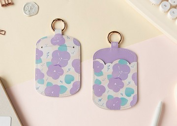 【粉底牽牛花-花漾卡套】 證件套  / 無掛繩