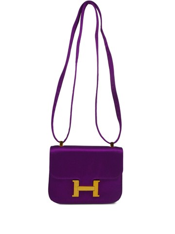 Hermès Pre-Owned - 2010 Constance shoulder bag - women - Silk/Calf Leather - One Size - Purple
