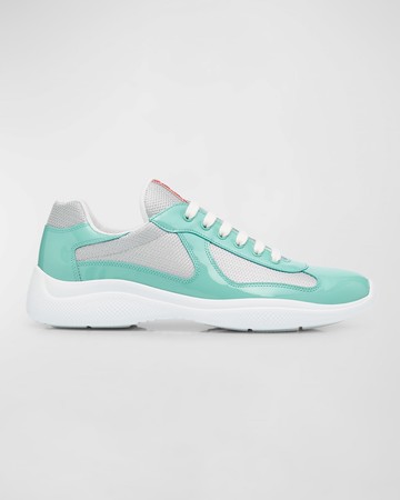 Men's America's Cup Patent Leather Patchwork Sneakers