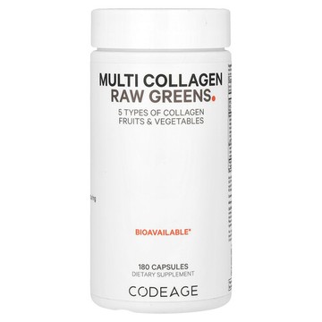 Codeage, 多膠原蛋白未加工綠色蔬菜，180 粒膠囊
