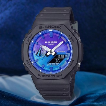 CASIO 卡西歐 G-SHOCK 熾熱火焰系列 八角雙顯手錶 1212購物節 送禮推薦 GA-2100FL-1A