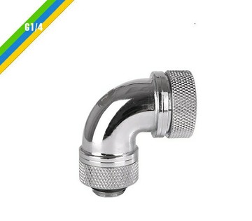 【獨家！另享10%回饋】曜越 Pacific G1/4 PETG硬管專用90度管接頭外徑16mm/銀.黑/CL-W097
