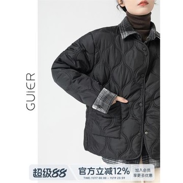 桂兒菱格外套高級感拼接假兩件