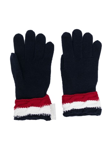 MONCLER KIDS tricolor intarsia wool gloves Boy
