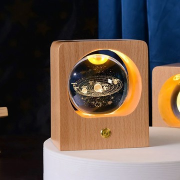 和光🔥客製化照片紀念品 情侶照 寵物照 客製化水晶球 刻字發光實木底座 送女生 生日禮物 周年禮物 訂製LOGO企業紀念
