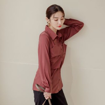 OB嚴選中大尺碼-質感雪紡假兩件背心造型襯衫上衣《AB14256》