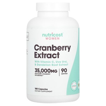 Nutricost, 女性，蔓越莓提取物，35000 毫克，180 粒膠囊（每粒膠囊 17050 毫克）