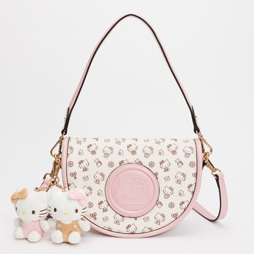 【官網獨家】Hello Kitty - Arnold Palmer - 馬鞍包附長短背帶 Twins系列 - 粉色/432-6901-12-7