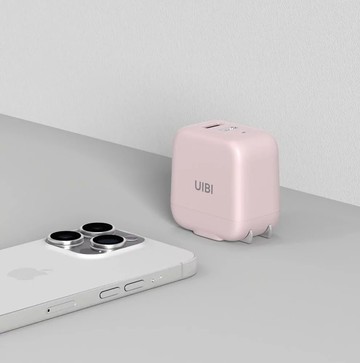 UIBI 67W氮化鎵迷你雙口快充充電器 USB-C+USB-A  少女粉