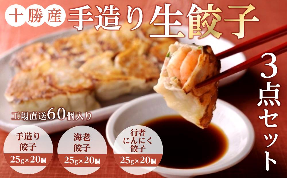 十勝産「手造り生餃子」　3点セット（工場直送60個入り）