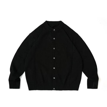 秋冬新款圓領羊毛小外套男羊毛針織外套寬鬆毛衣外搭上衣男