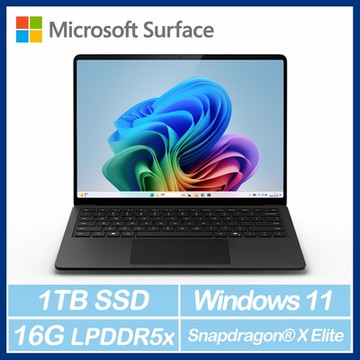 微軟 Surface Laptop 第7版 13.8吋輕薄觸控筆電 (Snapdragon X1E-80-100/16G/1TB/WIN11) 霧黑 ZXX-00055