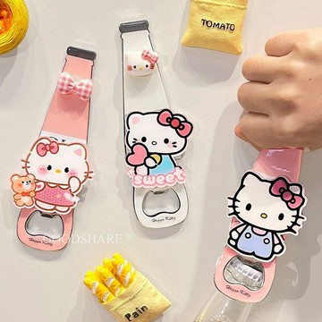 ✨臺灣出貨✨啤酒開瓶器磁吸冰箱貼裝飾酒瓶起子可愛KT貓家用汽水飲料開蓋神器WJSE