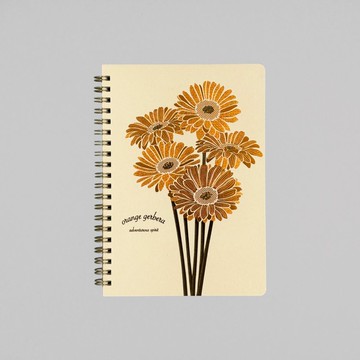 Hakuoshi Botanical 非洲菊 方眼線圈筆記本