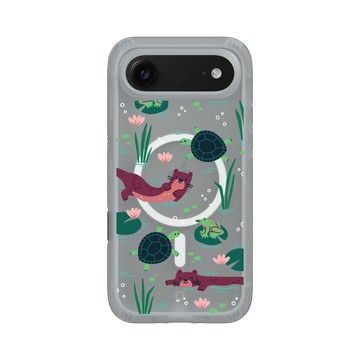iPhone Air AirX 流變灰 - RHINOSHIELD X Taipei Zoo - 臺灣水域插畫（水獺、龜、蛙）