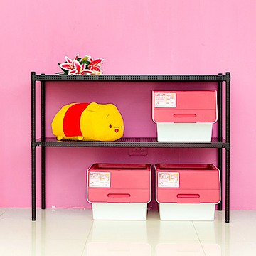 dayneeds 沖孔 120x45x90cm 二層收納架(烤漆黑) 層架/置物架/儲藏架