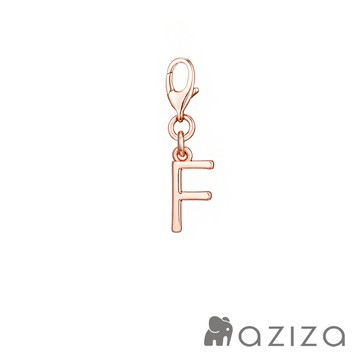 aziza 玫瑰金英文字母吊飾-F (吊飾小物)