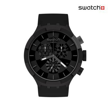 Swatch CHECKPOINT BLACK 大錶面手錶/男錶/女錶/瑞士製造 SB02B400 (47mm)