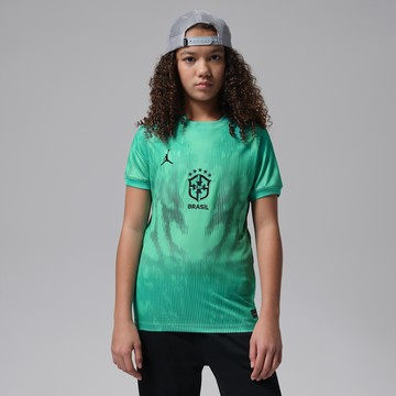 Brazil 2026 Stadium Goalkeeper Older Kids' Jordan Dri-FIT Football Short-Sleeve Replica Shirt