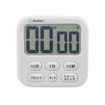 DRETEC 香香皂_日本大音量大螢幕時鐘計時器-6按鍵-白色 (T-637DWTKO)
