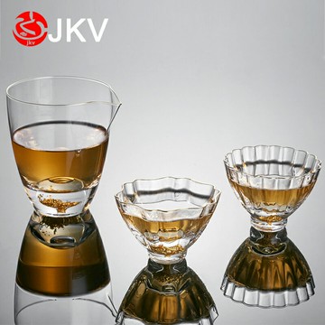 日式藏金杯耐熱玻璃茶杯水晶品茶杯功夫品茗杯主人杯家用客人茶杯