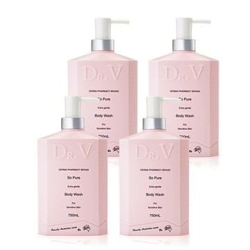 【澳洲Dr. V -即期品】專業級配方-純淨溫和沐浴乳-( 4入組-750ml/瓶) 即期品-2026年5月到期