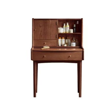 源氏木語布拉格橡木胡桃色實木儲物0.85M化妝桌H84D02-(H014336184)