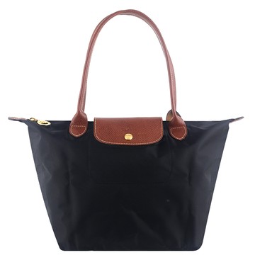 LONGCHAMP LE PLIAGE 黑再生尼龍布折疊長把水餃包
