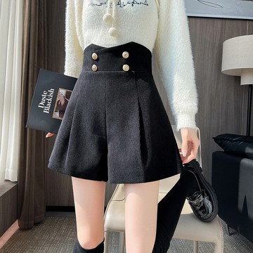 VIVILIAN減齡雙排扣寬鬆顯瘦短褲靴褲