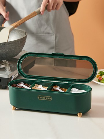 輕奢調料盒組合套裝家用廚房調味罐網紅一體多格鹽味精收納盒罐子