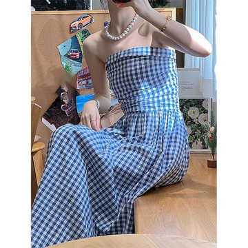 顯瘦韓版新款文藝范連衣裙松緊帶