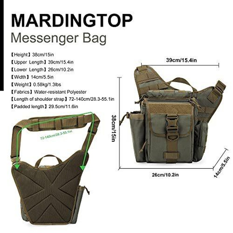 Mardingtop タクティカルスリングバッグ ミリタリーギア ショルダー-